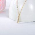 wholesale 14K Gold Natural Diamond Bar Pendant Necklace for Women - 9 Diamonds-0-1