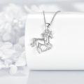 wholesale 925 Sterling Silver Horse Pendant Necklace for Women Animal -0-1