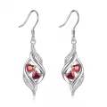 TOUPOP Sterling Silver Aquamarine Infinity Dangle Drop Earrings-0-0