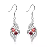 TOUPOP Sterling Silver Aquamarine Infinity Dangle Drop Earrings-undefined
