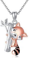 wholesale 925 Sterling Silver Fox Pendant Necklace for Women's Gifts-0-0