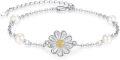 wholesale 925 Sterling Silver Daisy Flower Pearl Charm Bracelet - Elegant Fashion s for Women-0-0