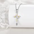 wholesale 925 Sterling Silver Cross Necklace Wholesale With Praying Hands And Faith Over Fear Inscription-0-3