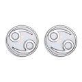 wholesale 925 Sterling Silver Cancer Zodiac Sign Stud Earrings With Iridescent Inlay-0-0