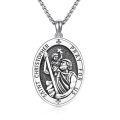 wholesale 925 Sterling Silver Saint Christopher Prayer Pendant Necklace-0-0