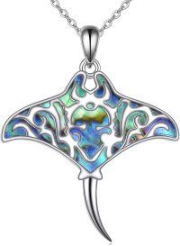 wholesale Sterling Silver Abalone Moonstone Wolf Eagle Owl Bunny Panda Moth Eel Necklace-eel necklace