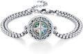 wholesale 925 Sterling Silver Celtic Compass Bracelet for Women with Abalone Shell Stone-0-0