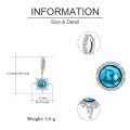 wholesale 925 Sterling Silver Sunburst Drop Earrings With Turquoise And Cubic Zirconia-0-4