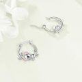 wholesale 925 Sterling Silver Koala Bear Hoop Earrings for Women Girls  2PC Set-0-3