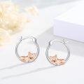 wholesale S925 Sterling Silver Hypoallergenic Cat Huggie Hoop Earrings for Women s-0-2