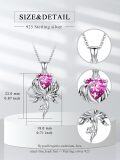 wholesale 925 Sterling Silver Fox Pendant Necklace w Birthstone Women s Jewelry Gift-0-2
