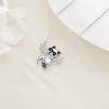 wholesale 925 Sterling Silver Raccoon Charm Necklace for Women Girls Gifts Jewelry Accessories-0-4