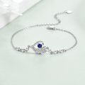 TOUPOP Sterling Silver Birthstone Flower Bracelet For Women-0-4