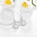 wholesale 925 Sterling Silver Gold-Plated Pink Pearl Daisy Drop Earrings-0-1
