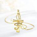wholesale Gold 925 Sterling Silver Eye of Horus Ankh Pendant Necklace - Egyptian Protection-0-3