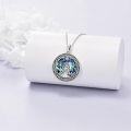 wholesale 925 Sterling Silver Abalone Shell Triple Moon Goddess Pendant Necklace for Women-0-1