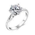 TOUPOP 14k White Gold Plated Moissanite Engagement Ring-0-0