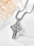 wholesale 925 Sterling Silver Celtic Knot Crucifix Pendant Necklaces for Women and Men - Religious  Ideas-0-1
