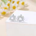 wholesale 925 Sterling Silver Triangle Cubic Zirconia Stud Earrings for Women-0-4