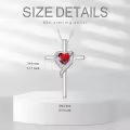 TOUPOP Sterling Silver Garnet Cross Necklace Heart Pendant January Birthstone Jewelry Gift-0-5