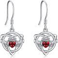 wholesale Sterling Silver Crystal Claddagh Celtic Knot Heart Dangle Earrings-0-20