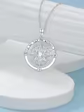 TOUPOP Sterling Silver Compass Pendant Necklace For Women Men Birthday Anniversary Gift-0-2