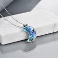 wholesale 925 Sterling Silver Moon & Tree of Life Abalone Shell Inlay Pendant Necklace for Women Irish s-0-5