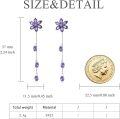 wholesale 925 Sterling Silver Cubic Zirconia Drop Earrings w/ Pink Flowers & Butterflies-0-9