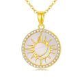 TOUPOP 14K Gold Sun Moon Pendant Necklace Gift for Women-0-0