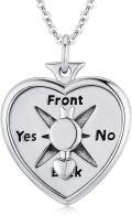 wholesale 925 Sterling Silver Heart-Shaped Celtic Knot Compass Locket Necklace for Women-0-0