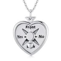 wholesale 925 Sterling Silver Heart-Shaped Celtic Knot Compass Locket Necklace for Women-Compass #3
