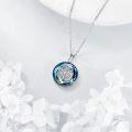 wholesale 925 Sterling Silver Blue Crystal Snowflake Pendant Necklace for Women Christmas Gifts-0-2