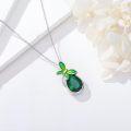 wholesale 925 Sterling Silver & Cubic Zirconia Dragonfly May Birthstone Emerald Necklace for Women-0-2