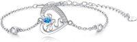 wholesale 925 Sterling Silver Blue Crystal Turtle Charm Anklet for Women Beach -Sea Turtle