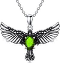 wholesale 925 Sterling Silver Birthstone Eagle Necklace for Women-August