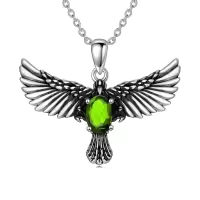 wholesale 925 Sterling Silver Birthstone Eagle Necklace for Women-August