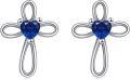 wholesale 925 Sterling Silver Purple Crystal Heart Infinity Cross Stud Earrings for Women Girls Christian  4367-0-15