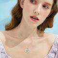 wholesale 925 Sterling Silver & Rose Gold Plated Faith Hope Love Heart Cross Pendant Necklace with Abalone Shell and Austrian Crystals-0-4