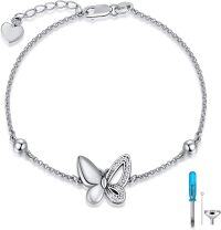wholesale 925 Sterling Silver Butterfly Memorial Ashes Holder Bracelet with Funnel and Tube Set-Butterfly