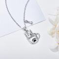 wholesale 925 Sterling Silver Mug with Puppy and Bone Charm Necklace-0-1