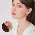 wholesale 925 Sterling Silver Black Onyx Earrings With Gold Plated Wire Wrap Design-0-1