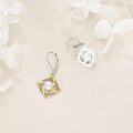 wholesale 925 Sterling Silver Celtic Knot Pearl Leverback Earrings Gold Plated 3D Design-0-3