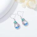 wholesale Sterling Silver Blue Opal Palm Tree Earrings Teardrop Ocean Wave Jewelry-0-10