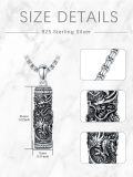 wholesale 925 Sterling Silver Dragon Cylinder Keepsake Pendant with Funnel and Spatula Set - Memorial Jewelry for Ashes Cremation Urns Necklaces-0-5