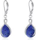 wholesale Sterling Silver Moonstone Larimar Teardrop Earrings Infinity Dangle Gifts-0-4