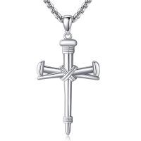 wholesale 925 Sterling Silver Cross Necklace With Intricate Design-nail cross