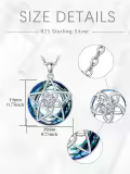 TOUPOP Sterling Silver Crystal Pentagram Star Necklace Gift For Women-0-3