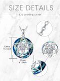 TOUPOP Sterling Silver Crystal Pentagram Star Necklace Gift For Women-0-3