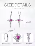 TOUPOP Sterling Silver Tourmaline Crystal Infinity Cross Heart Earrings-0-1