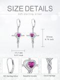 TOUPOP Sterling Silver Tourmaline Crystal Infinity Cross Heart Earrings-0-1